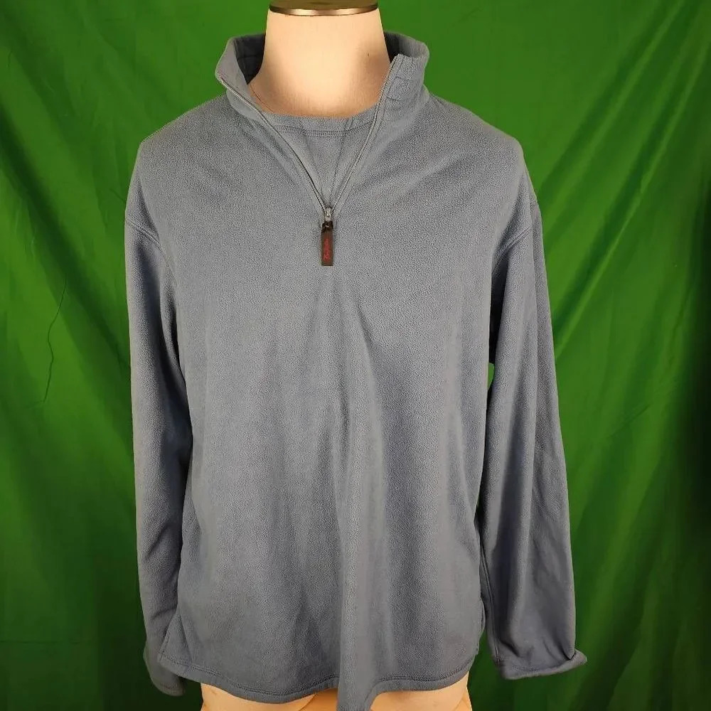 Rail Riders Mens Blue‎ Fleece 1/4 Zip Pullover Large
